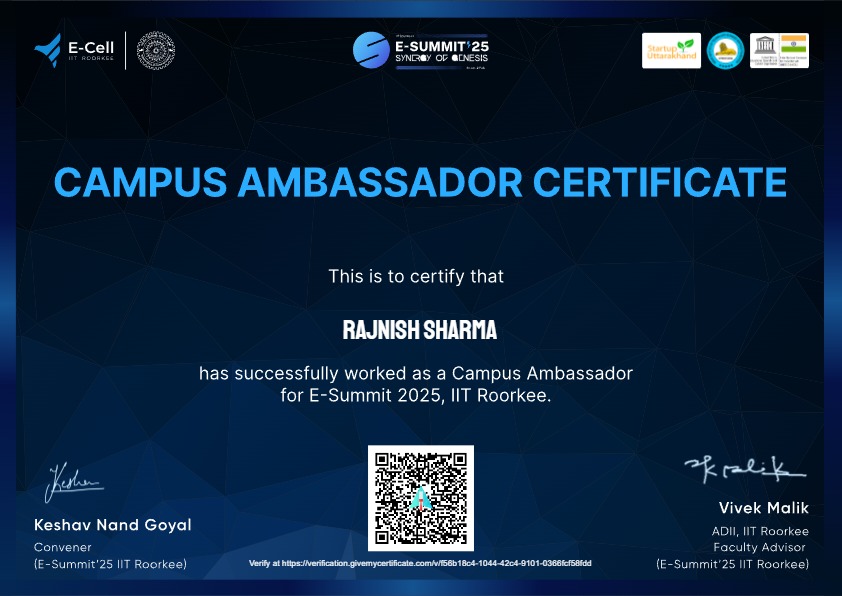 Campus Ambassador Certificate
